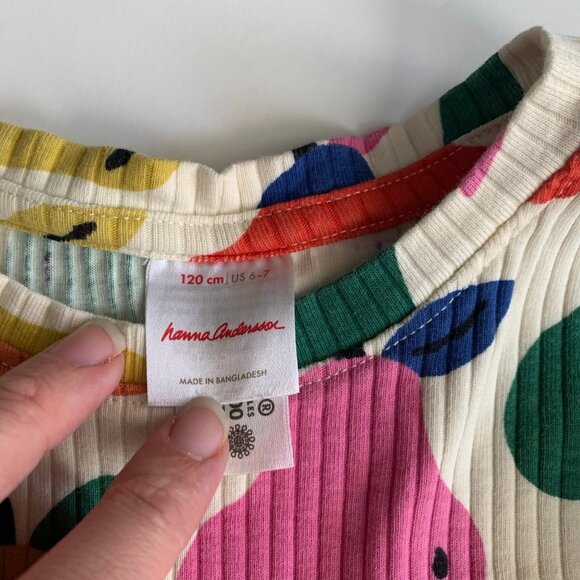 Hanna Andersson Girl Ribbed Colorful Pears Tee 6-7 years 120 cm - Picture 4 of 6